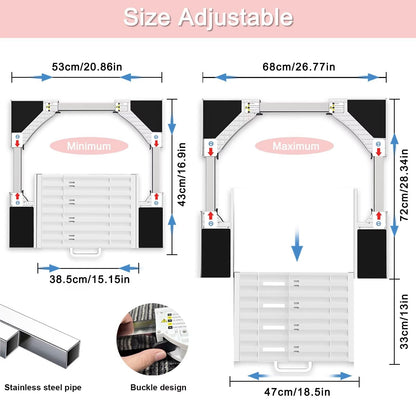 NIUXX Universal Zwischeneinbaurahmen Set für Waschmaschine Trockner mit Regal