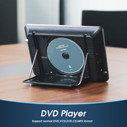 August DA383 Tragbarer 10-Zoll-HD-Fernseher mit DVD-Player und Akku