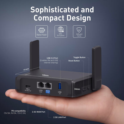 GL.iNet GL-BE3600 Slate 7 Reise-Router - WiFi 7