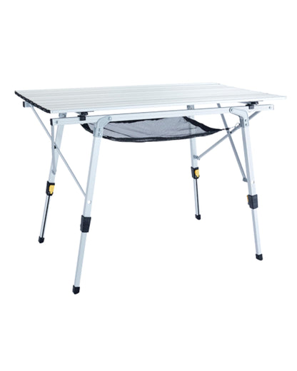 Uquip Campingtisch Variety M kompakter Alu Falttisch – Silber. Bietet eine stabile Ablagefläche im Outdoor-Bereich.