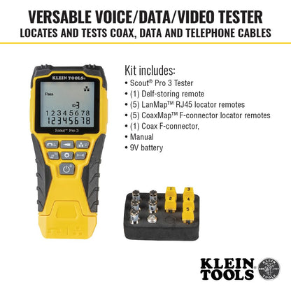 Klein Tools VDV501-851 Kabeltester für Netzwerk - Gelb Schwarz