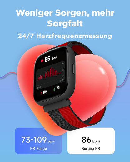 BIGGERFIVE BRAVE 2 Kinder-Smartwatch, IP68, Puls, Schlafmonitor