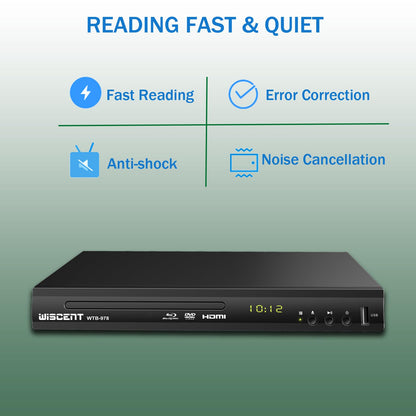 WISCENT Blu-Ray & DVD Player Full HD – Region B/2