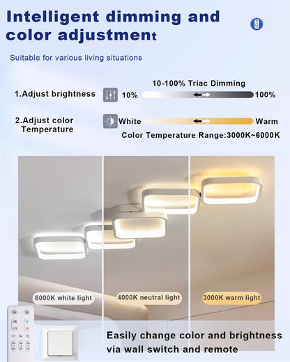 Modern LED Deckenleuchte dimmbar Fernbedienung 45W 92x31cm