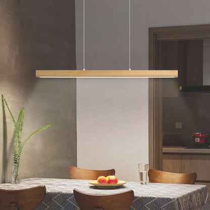 Pinrutar Holz LED Pendelleuchte Dimmbar Esstisch – L120cm