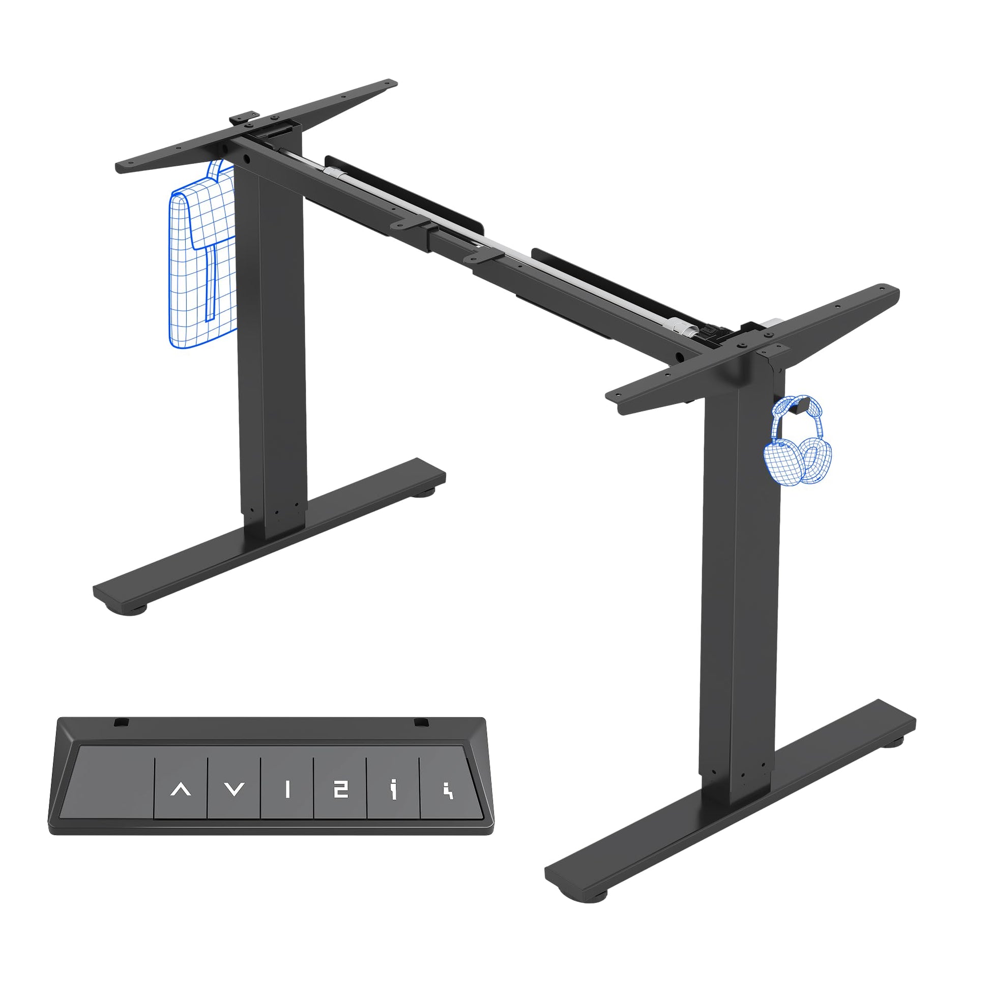 FlexiSpot Höhenverstellbares Schreibtisch Gestell - Schwarz. U-förmiges Metallgestell, elektrisch höhenverstellbar für ergonomische Arbeitshöhen.