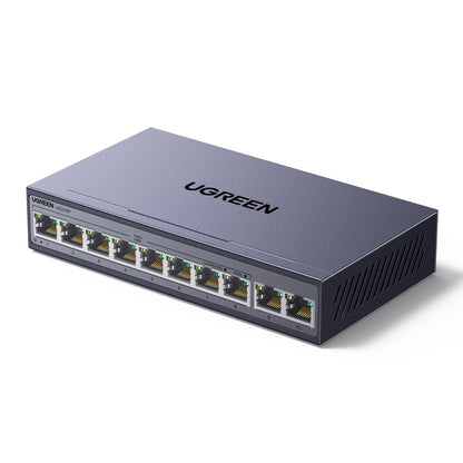 UGREEN 10-Port Gigabit PoE Switch, 8 PoE-Ports, 60W, Metallgehäuse