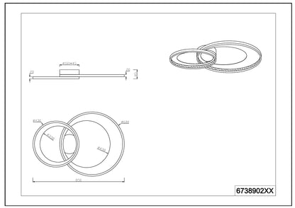 Trio Leuchten Granada 673890206 LED Deckenleuchte Chrom/Weiss