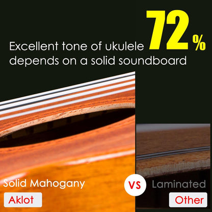 AKLOT AKC23 Konzert-Ukulele 23 Zoll Mahagoni Starter-Set