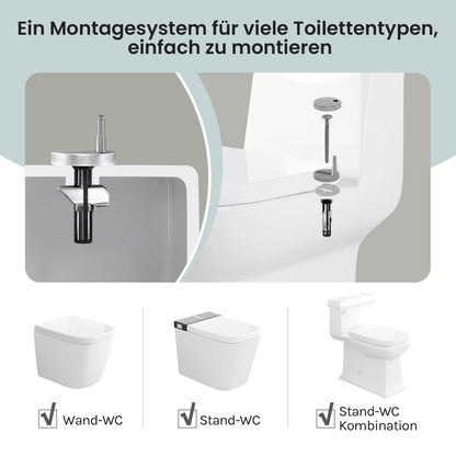WOLTU WS2615 WC-Sitz mit Absenkautomatik, Duroplast, eckig, weiss