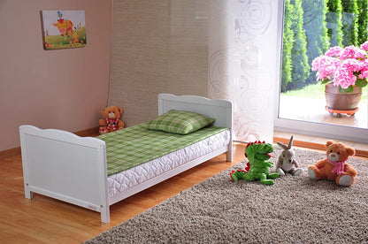 Marsell Baby Gitterbett Weiss – umbaubar, Matratze, höhenverstellbar