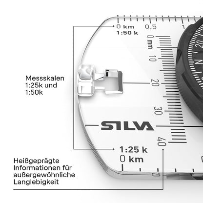 Silva Ranger S Black Spiegelkompass mit 1:25k und 1:50k Skala