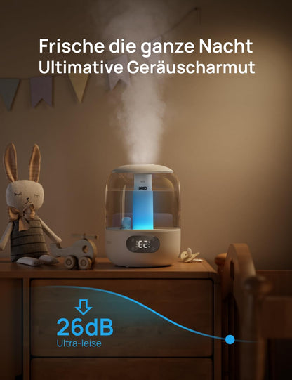 DREO Luftbefeuchter Ultraschall, kühler Nebel, 3 L Tank, Top-Fill