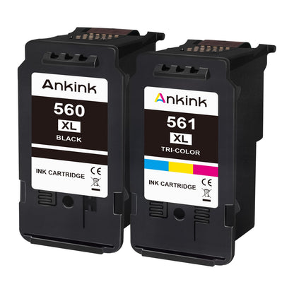 ANKINK Tintenpatronen kompatibel zu Canon PG-560XL CL-561XL, 2er-Pack