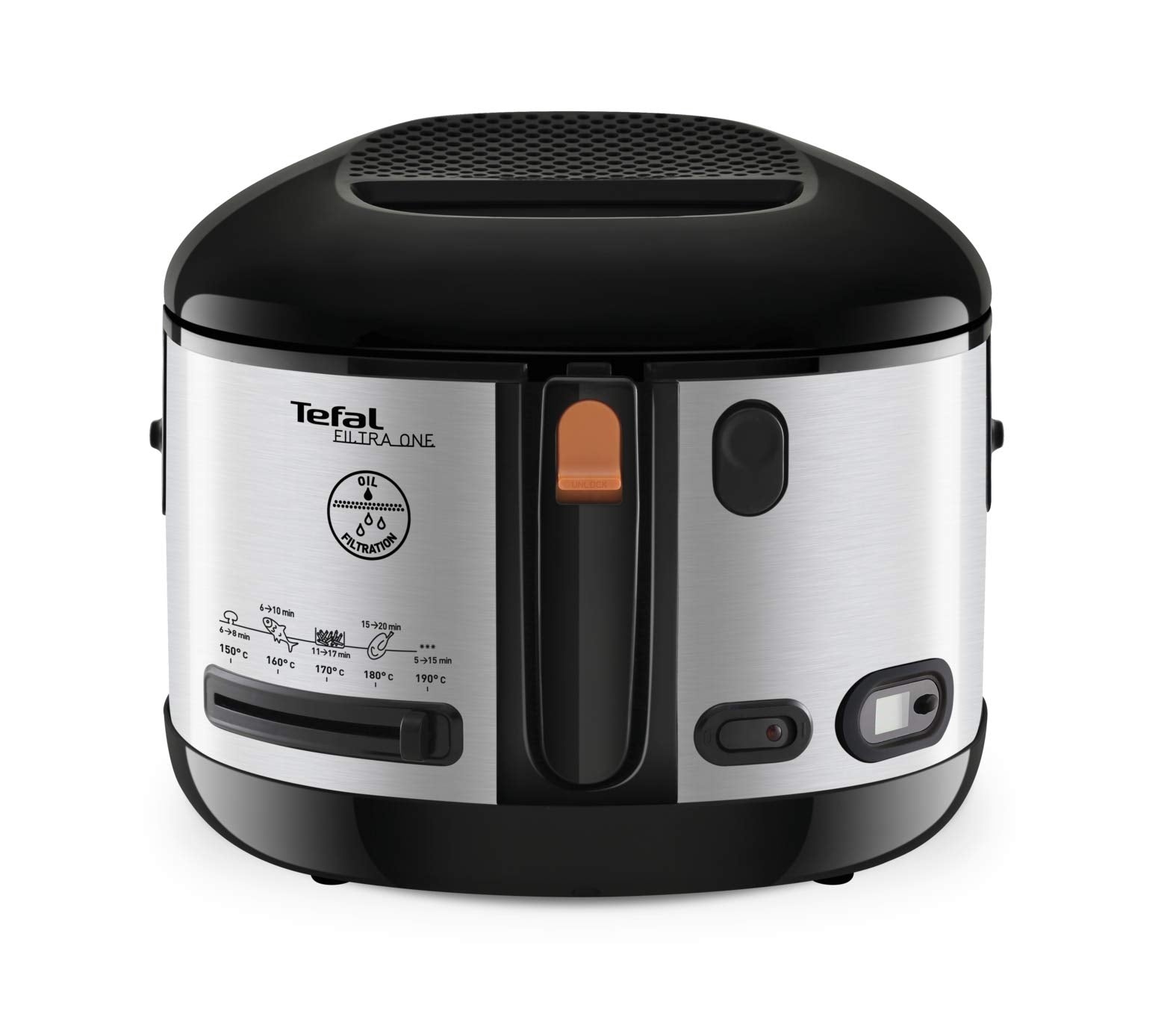 Tefal FF175D71 Fritteuse Kompakt, Edelstahlgehäuse. Zum Frittieren von Speisen mit 2.1 Liter Volumen.