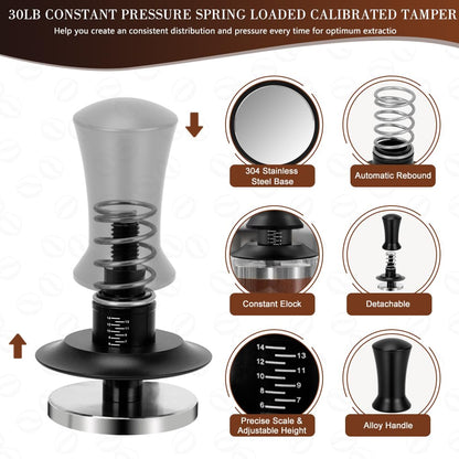 Y-Step 51mm Espresso Tamper Set mit Tamperstation & Distributor