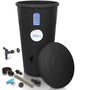 YourCasa Regentonne 200 L mit Wasserhahn und Anschlussset, Anthrazit – Regenwasserfass aus Kunststoff