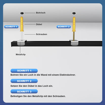 Molfanco LED Aluminium Profil 12 x 1 m, schwarz, mit Abdeckung