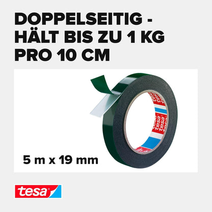 tesa Powerbond Outdoor Montageband doppelseitig - 5er Pack 5m:19mm
