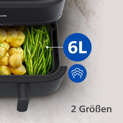 Philips Steam Airfryer 5000 Heissluftfritteuse Dampfgarer 9L 2 Körbe