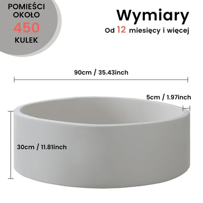 Zedachica Bällebad Baby 90x30 cm Schaumstoff rund grau ohne Bälle