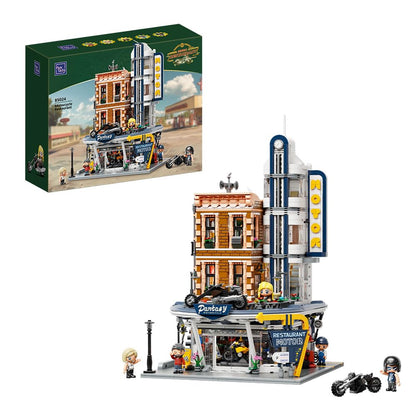 PANTASY Retro Motorrad-Diner & Bar Architektur Bauset