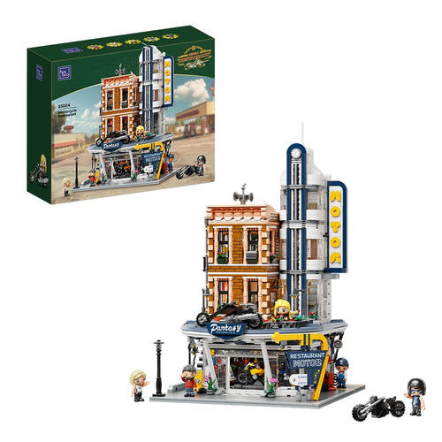 PANTASY Retro Motorrad-Diner & Bar Architektur Bauset