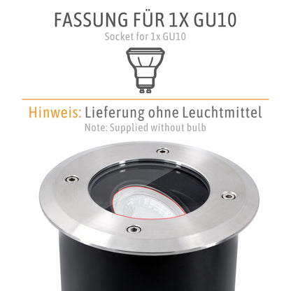 SSC-LUXon JUAVI Bodenspot Aussen GU10 IP67 befahrbar - 4er Set