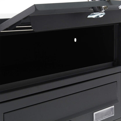 Wiltec 3er Briefkastenanlage Standbriefkasten - Anthrazit, 3 Fächer