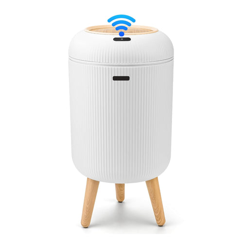 sapisecret Sensor-Mülleimer 10 L, weiss, geruchsdicht, Küche und Bad – rund, mit drei Standfüssen