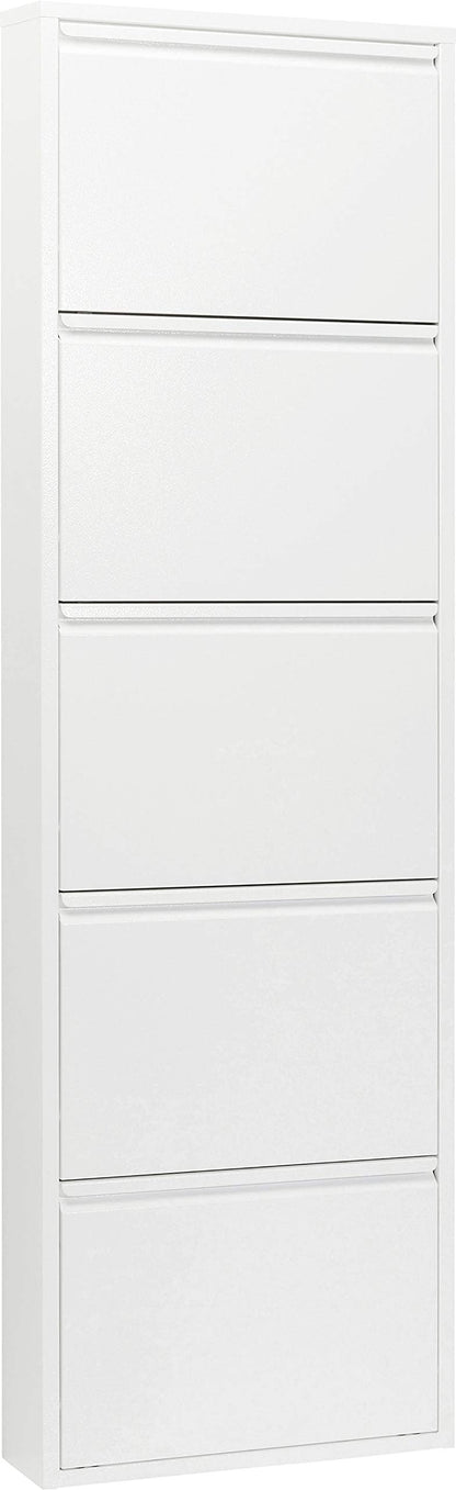 Kare Design Schuhschrank Caruso - Weiss, 5 Klappen schmal