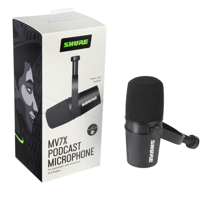 Shure MV7X dynamisches XLR Mikrofon für Podcasting – schwarz