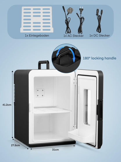 FOHERE Mini Kühlschrank 15L mit Kühl- und Heizfunktion, Schwarz