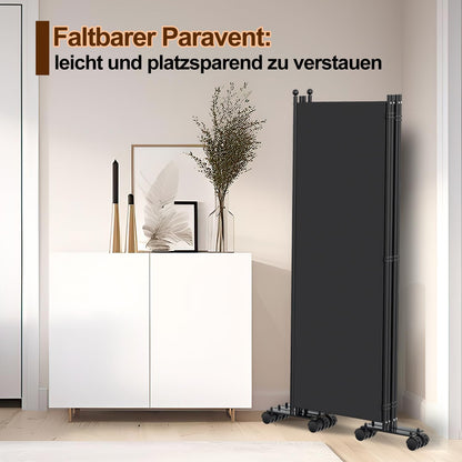 Vigevee Paravent Raumteiler klappbar 3-teilig 263x181 cm Anthrazit