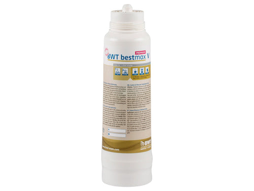 BWT water+more Bestmax V Premium Filterkerze 1800L. Zylindrisch, weißblau. Wasserfilter für Kaffeeautomaten.