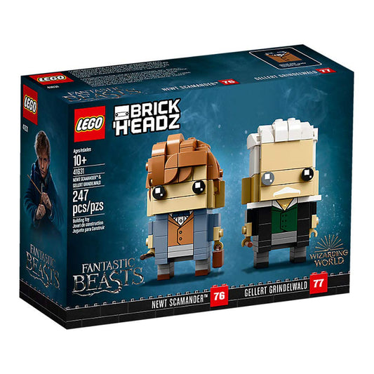 LEGO BrickHeadz 41631 Bau-Set - Newt Scamander & Gellert Grindelwald: Zwei farbige, kubische Figuren zum Bauen und Sammeln.