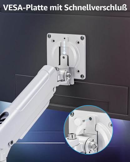 ELIVED EV6012W Gasfeder Doppel-Monitorhalterung Weiss