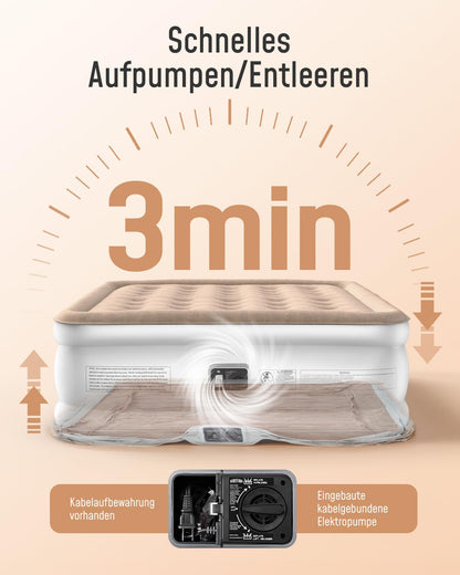 Airefina Luftbett 2 Personen selbstaufblasend - 203x152x40 cm