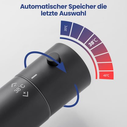 Auralum Duscharmatur mit Thermostat, 38°C Sicherheitssperre, Schwarz