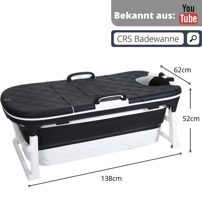 CRS Klappbadewanne für Erwachsene 138cm – Schwarz