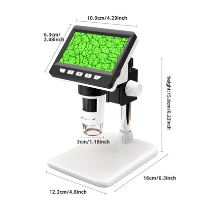GlobalCrown Digitalmikroskop 37B mit 4,3-Zoll-Display, 1000-fach
