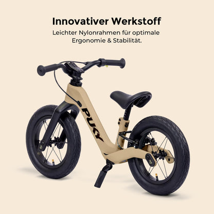 PUKY Next 12" Laufrad Sand/Black mit Bremse für 2–6 Jahre
