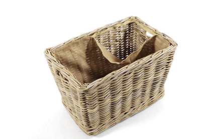 Kobolo Kaminholzwagen Holzkorb – Rattan, Rollen, Jute