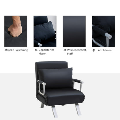 HOMCOM Schlafsofa Schlafcouch mit Funktion - Schwarz