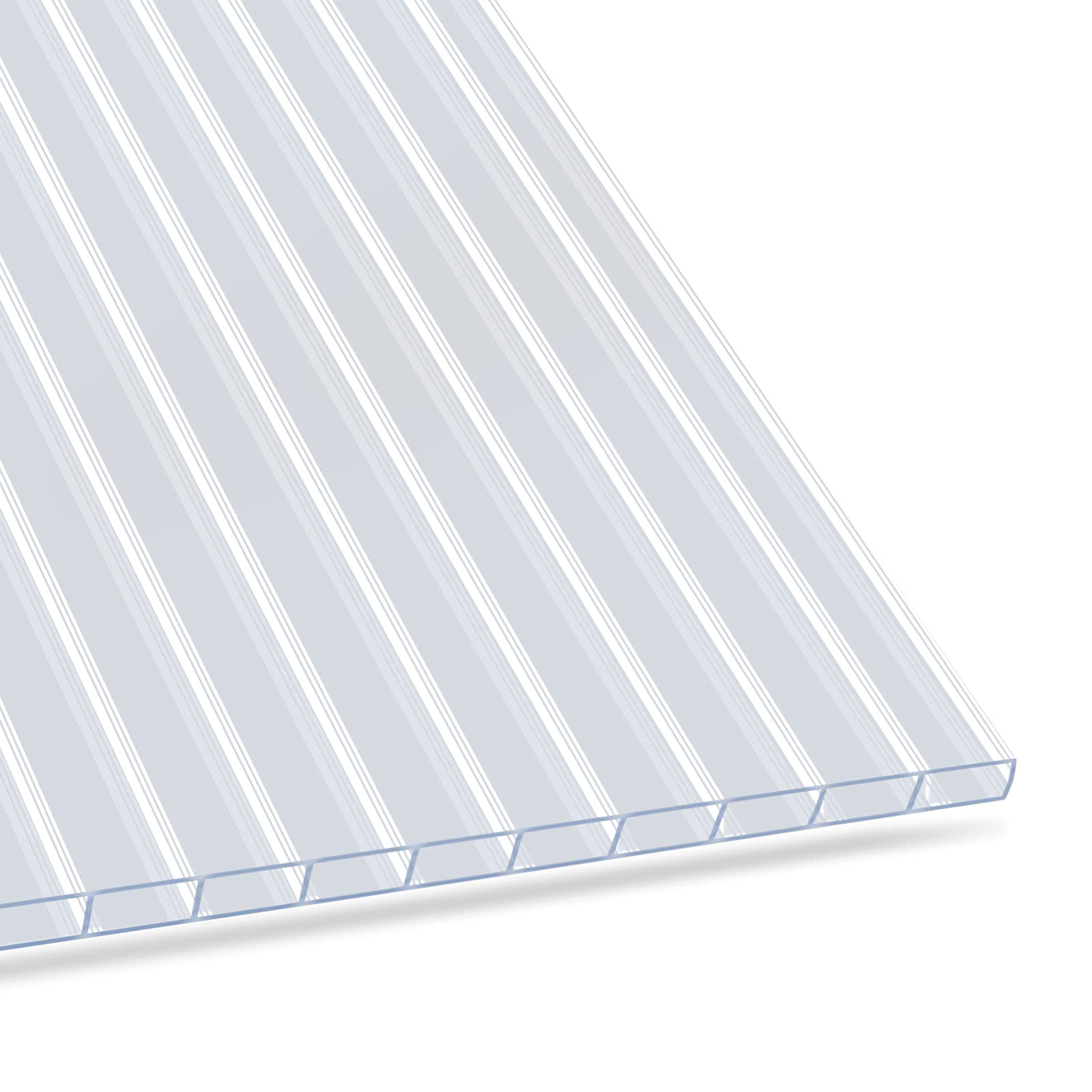 KARAT Stegplatten Polycarbonat transparent 4 mm 14 Stück 60,5 x 121 cm, Hohlkammerplatten für Gewächshaus