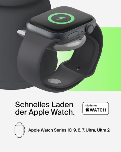 Belkin BoostCharge Pro Qi2 15W 2-in-1 Ladestation - Schwarz
