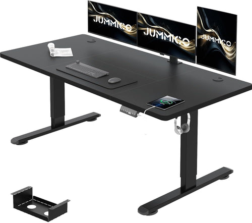 JUMMICO höhenverstellbarer Schreibtisch elektrisch 140x70 cm schwarz. Ermöglicht dynamisches Arbeiten für optimierte Ergonomie.