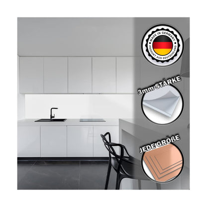 KeraBad Aluverbund Küchenrückwand Spritzschutz – Weiss 3mm 50x120cm