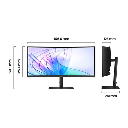 Samsung ViewFinity S65VC Curved Monitor 34 Zoll mit Webcam