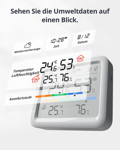 SwitchBot Matter Wetterstation - WLAN Hygrometer & Aussensensor